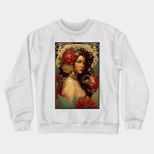 Mexican Beauty with Dahlias Crewneck Sweatshirt